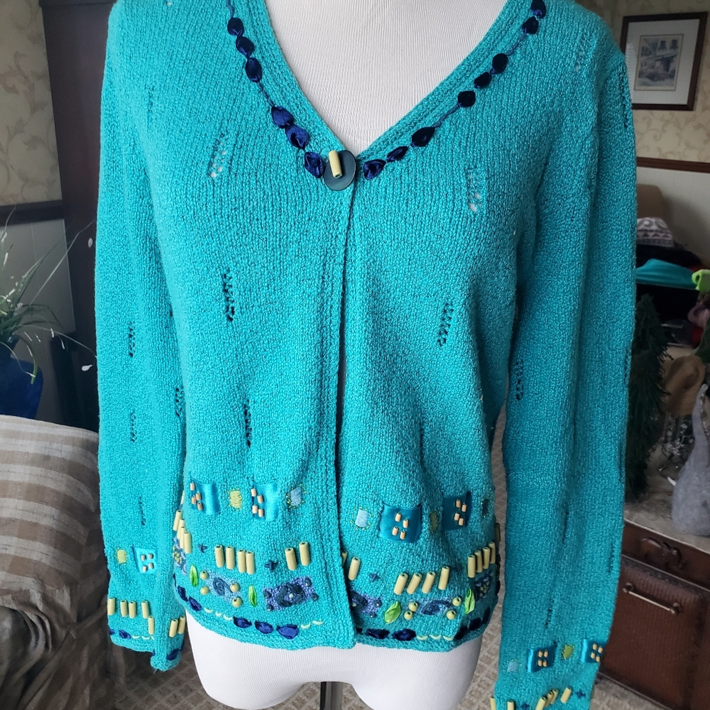 Turquoise cardigan